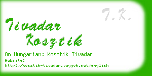 tivadar kosztik business card